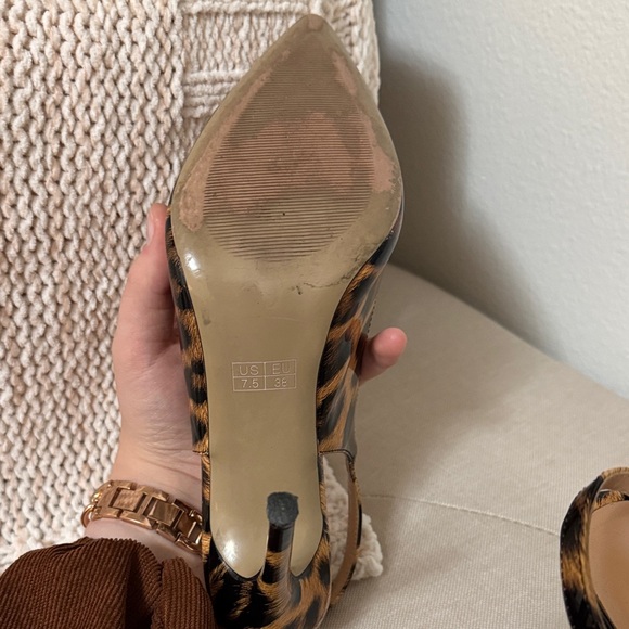Leopard Print Slingback Heels - Picture 3 of 3